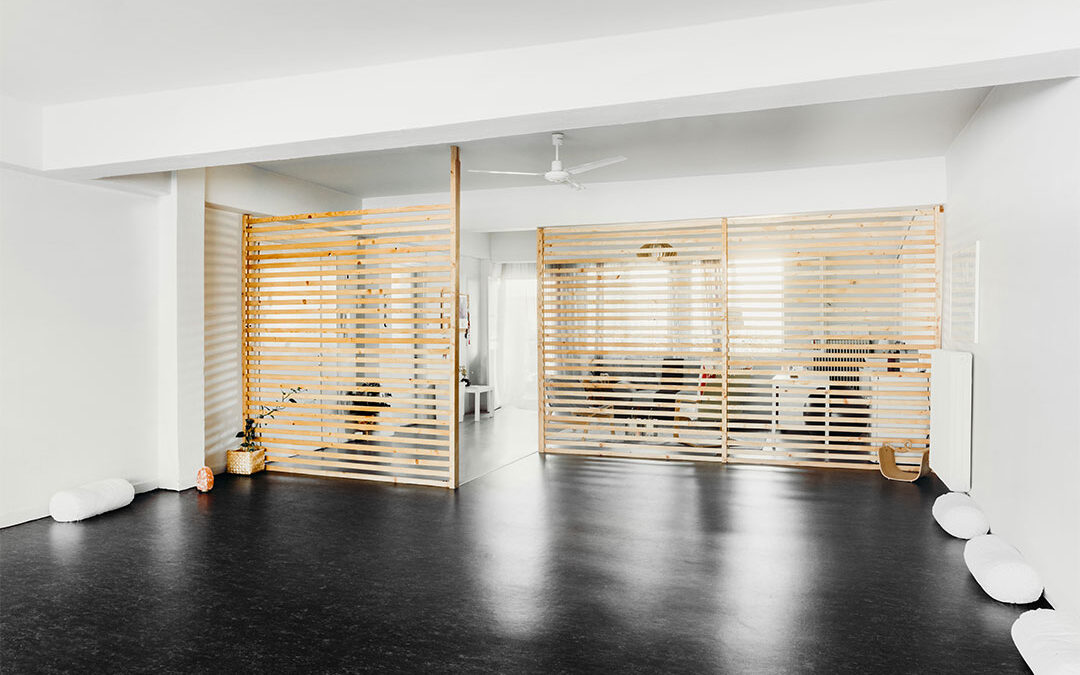 Industrial space conversion to yoga studio